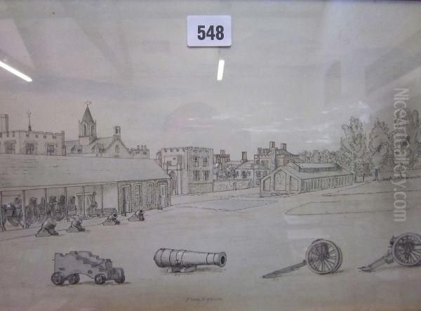 The Barracks Square Oil Painting by William Pitt