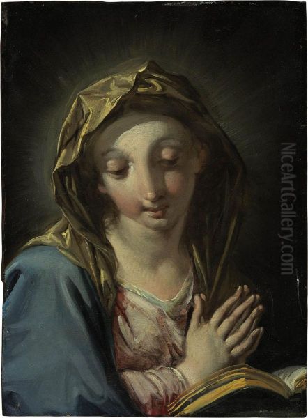 The Madonna At Prayer Oil Painting by Giovanni Battista Pittoni the younger