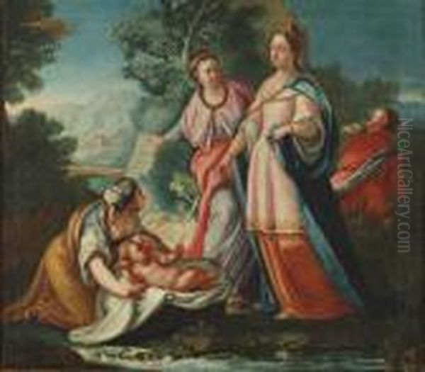 La Decouverte De Moise Oil Painting by Giovanni Battista Pittoni the younger