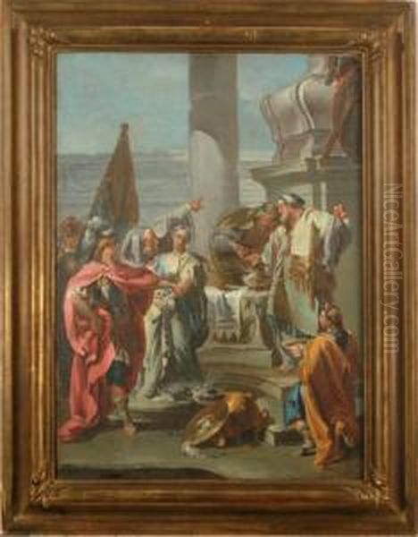 The Sacrifice Of Polyxena Oil Painting by Giovanni Battista Pittoni the younger