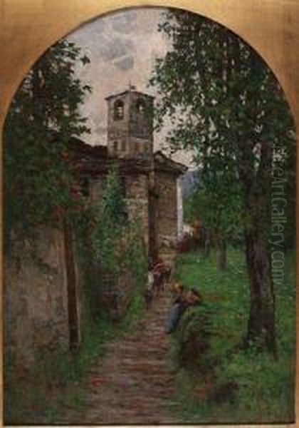 Verso Il Pascolo Oil Painting by Giovanni Piumati