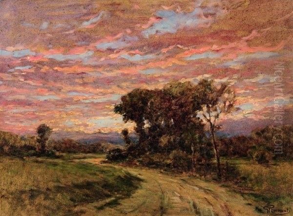 Strada Al Tramonto Oil Painting by Giovanni Piumati