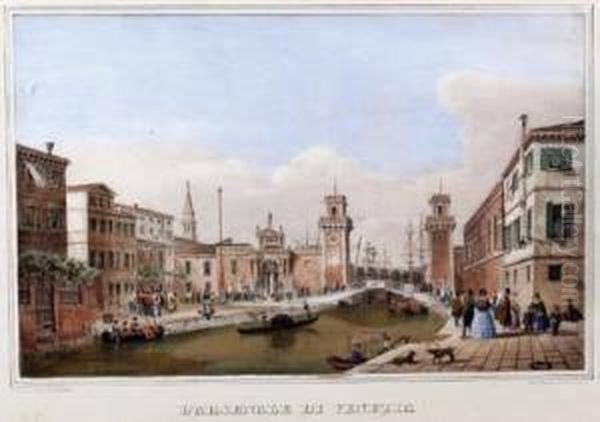 L'arsenale Di Venezia Oil Painting by Giovanni Pividor