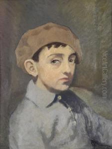 Ritratto Del Figlio Leonardo Oil Painting by Ferruccio Pizzanelli