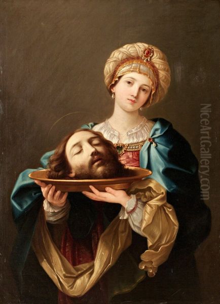 Salome Med Johannes Doparens Huvud Oil Painting by Carl Gustaf Plagemann