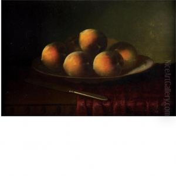 Still Life With Peaches Oil Painting by Carducious Plantagenet Ream