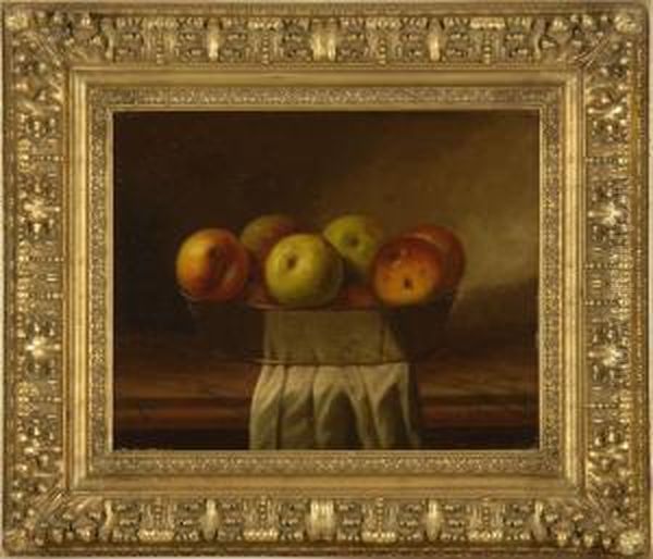 Still Life With Apples In A Pan Oil Painting by Carducious Plantagenet Ream