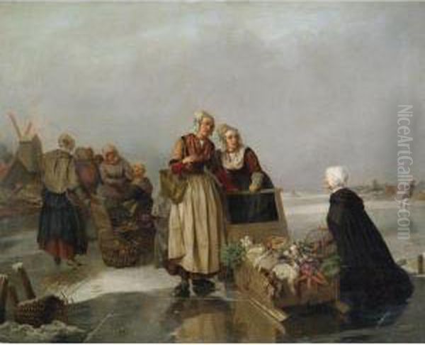 On Ice Oil Painting by Jean Platteel