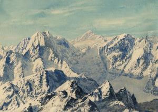 Alpenlandschaft Oil Painting by Ernst Heinrich Platz