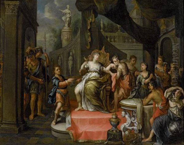 The Death Of Sophonisba Oil Painting by Johann Georg Platzer