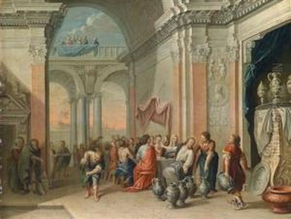 The Wedding At Cana Oil Painting by Johann Georg Platzer