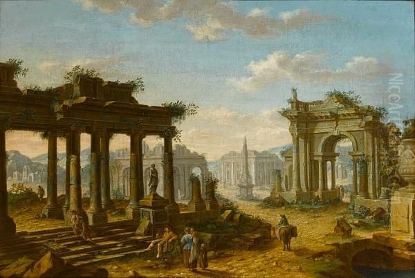 Capriccio Oil Painting by Josef Platzer