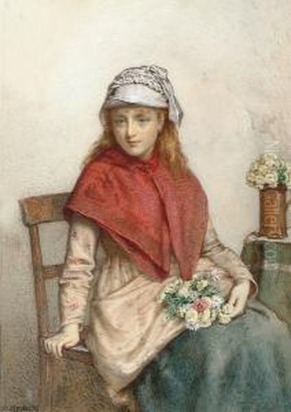 The Flower Girl Oil Painting by James Charles Playfair