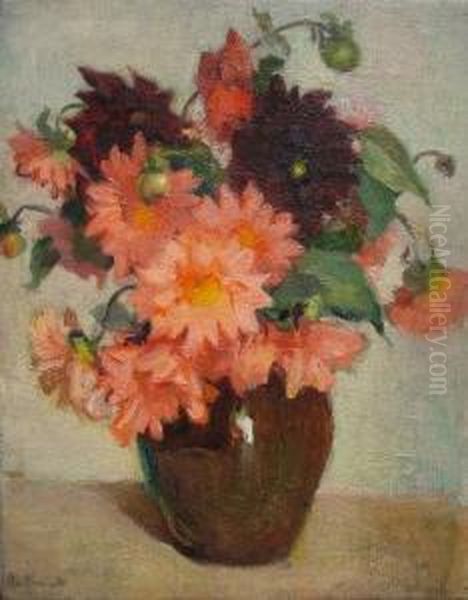 Still Lifeof Flowers Oil Painting by Marcial Plaza-Ferrand