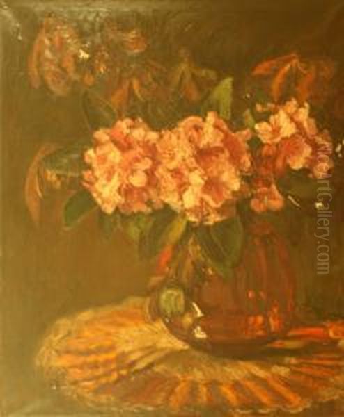 Bloemen In Vaas. Gesigneerd Oil Painting by George, Jurgen Pletser