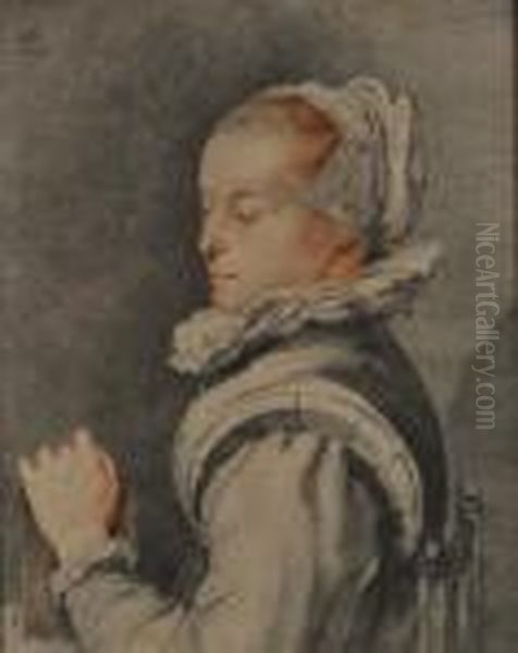 Portrait Of Maria Tesselschade Visscher, 
Dutch Poetess And Art Engraver Oil Painting by Cornelius Ploose Van Amstell