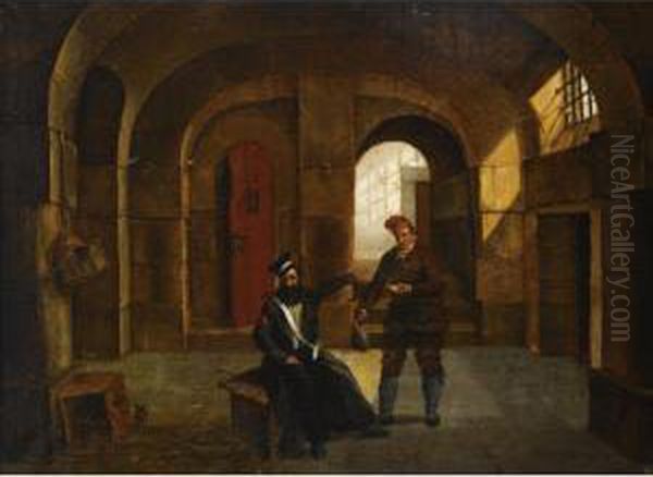 A Russian Prisoner Refusing His Dinner Oil Painting by Willem Pluijm