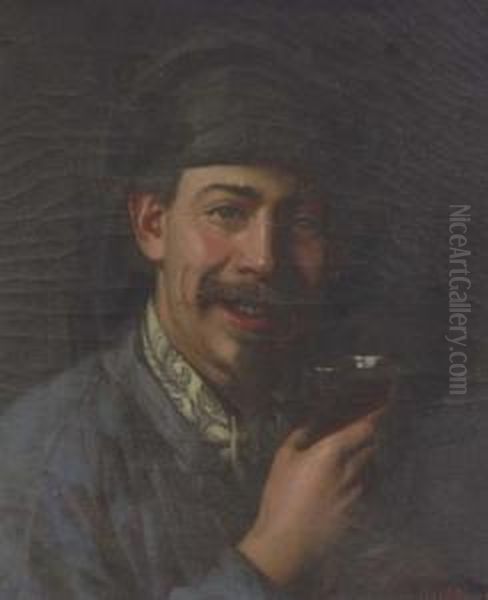 A Toast! Oil Painting by Henry Grant Plumb