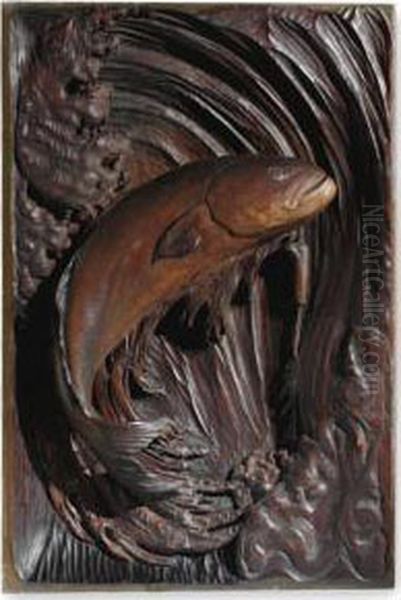 A Bass In The Surf Oil Painting by Leander Allen Ii Plummer