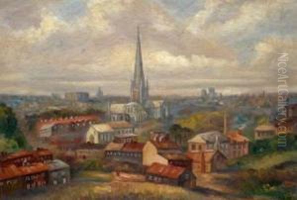 Prospect Of Norwich Oil Painting by William E. Plumstead