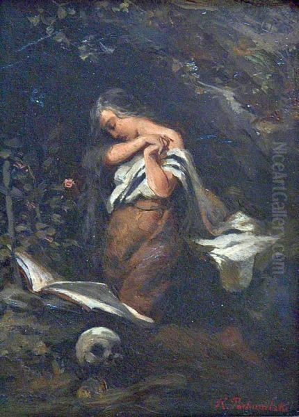 Maria Magdalena Oil Painting by Kazimierz Pochwalski