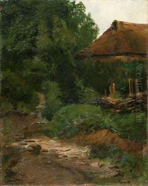 Zagroda Na Skraju Lasu, Przed 1905 Oil Painting by Wladislaw Pochwalski