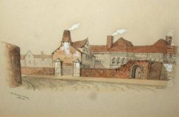 Bishop Hall's Palace Norwich Oil Painting by Edward Pococke