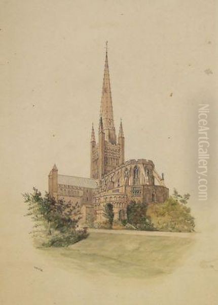 Norwich Cathedral Oil Painting by Edward Pococke