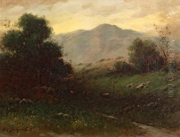 Mount Tamalpais From Mill Valley Oil Painting by Alexis Matthew Podchernikoff