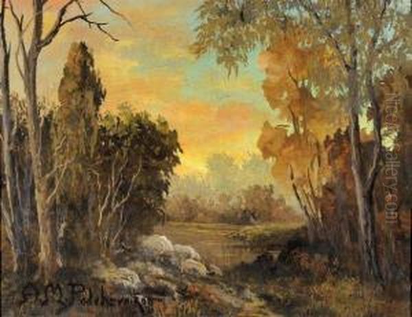 Clairiere Au Crepuscule Oil Painting by Alexis Matthew Podchernikoff