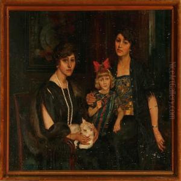 Three Generations Oil Painting by Paul Poetzsch