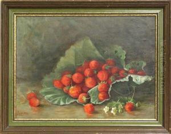 Still Life With Strawberries Oil Painting by Annie Pogson