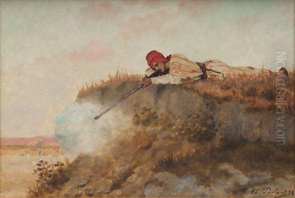 La Priere Et Le Chasseur. Oil Painting by Theophile Ii Poilpot