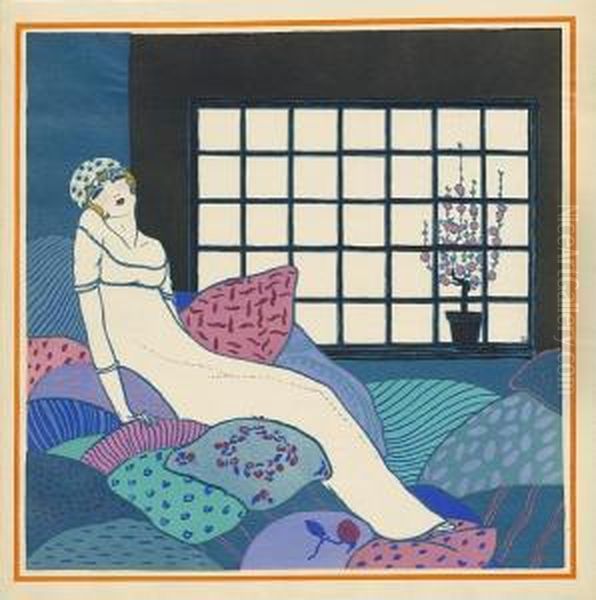 Plates On Japon Oil Painting by Paul Poiret