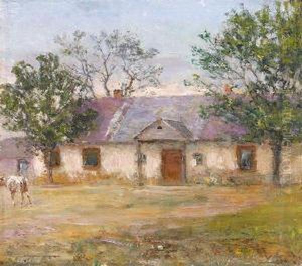 Ferme En Russie Oil Painting by Ivan Pavlovich Pokhitonov