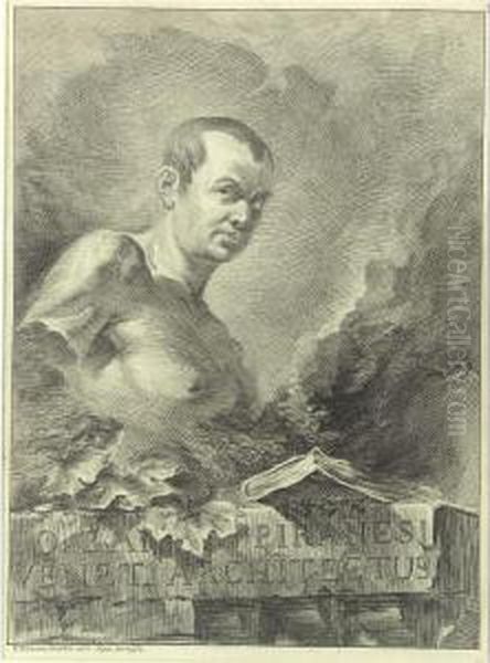 Portrait Of Giovanni Battista Piranesi, From Opere Varie (cf. Focillon, P. 20; W.-e., P. 79) Oil Painting by Francesco, Felice Polanzani