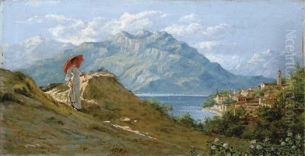 Tra I Colli Sul Lago Oil Painting by Adolfo Polaroli