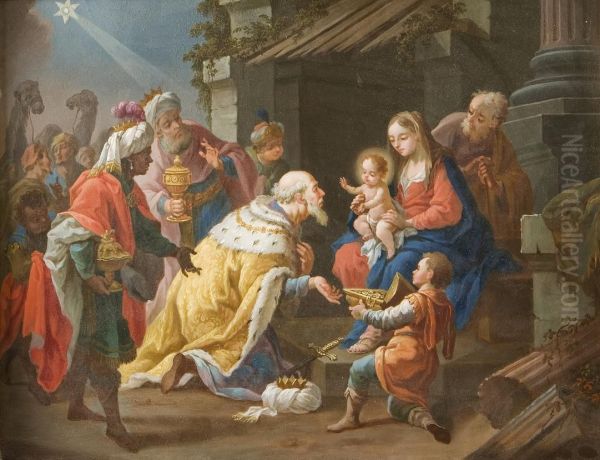 L'adorazione Dei Magi Oil Painting by Francesco Polazzo