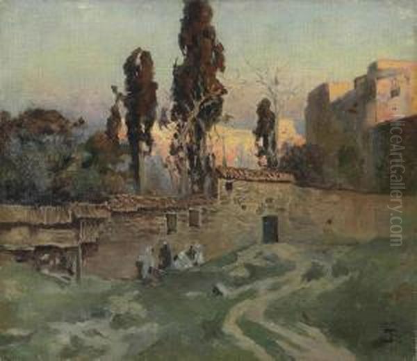 The Garden Of Eski Saray In Constantinople Oil Painting by Vasily Polenov