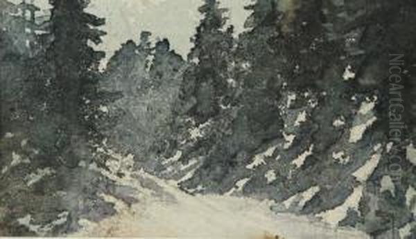 Forest In Winter Oil Painting by Vasily Polenov