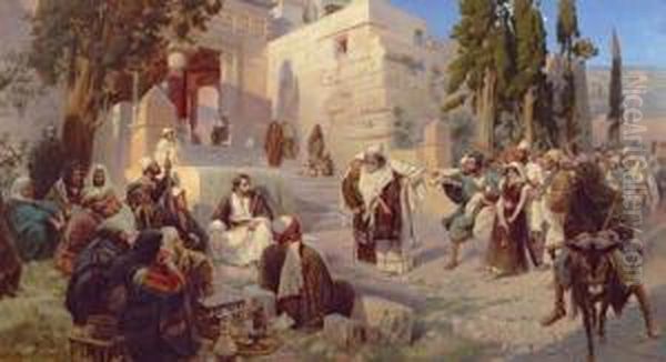 Christ And The Adulteress. Oil Painting by Vasily Polenov