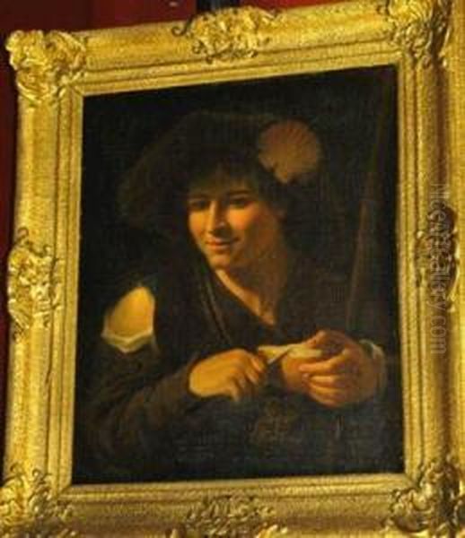 Portrait Of Apilgrim Oil Painting by Polidoro Da Caravaggio (Caldara)