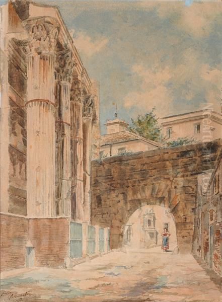 Scorcio Di Roma Oil Painting by Guido Polimante