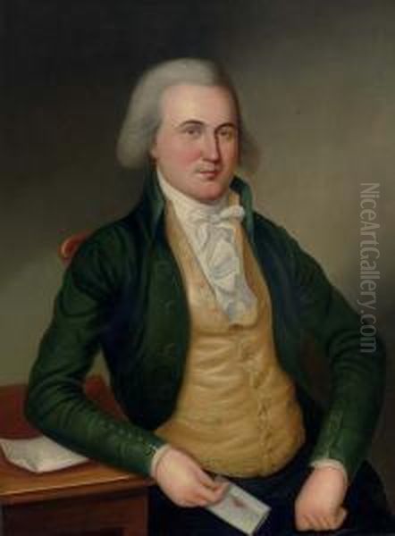 Portrait Of A Gentleman In A Yellow Waistcoat Oil Painting by Charles Peale Polk