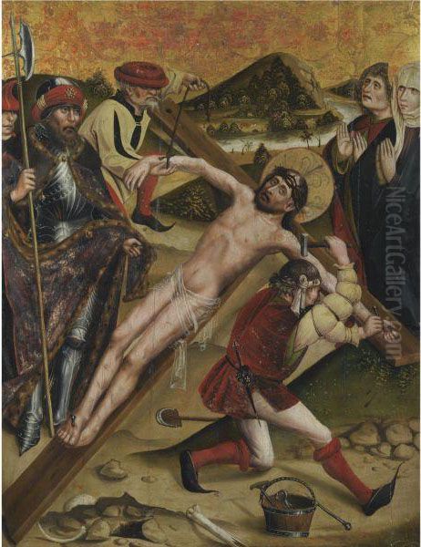 Christ Nailed To The Cross Oil Painting by Jan Pollack