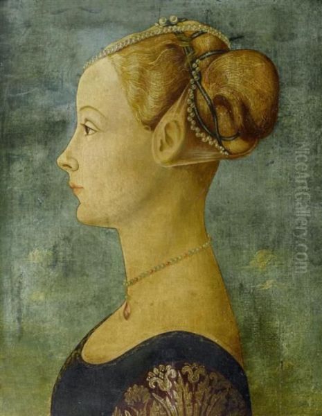 Portrait Of A Young Woman Oil Painting by Piero Pollaiuolo