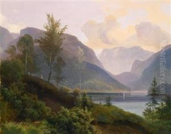 Partie Aus Dem Salzkammergut Oil Painting by Wilhelm Pollak