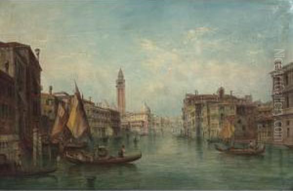 On The Grand Canal, Venice Oil Painting by Alfred Pollentine