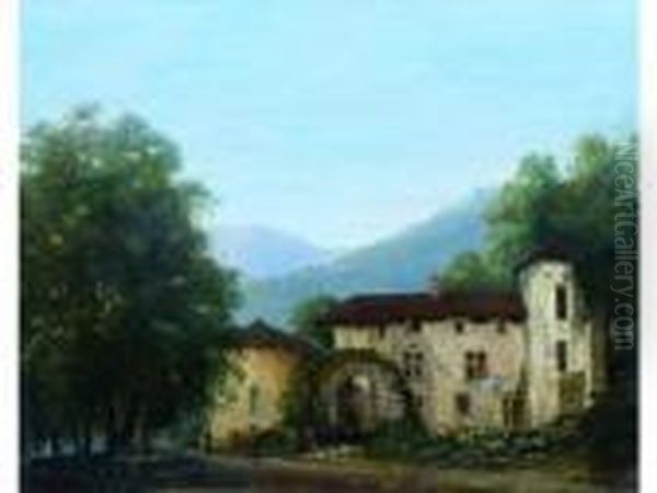 Ferme Pres De Grenoble. Oil Painting by Claude Pollet