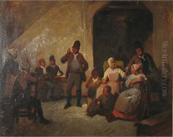 Interno Di Osteria Oil Painting by Giovanni Polli